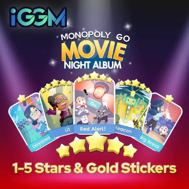 iGMeet Monopoly GO Movie Night Album Cards - 3