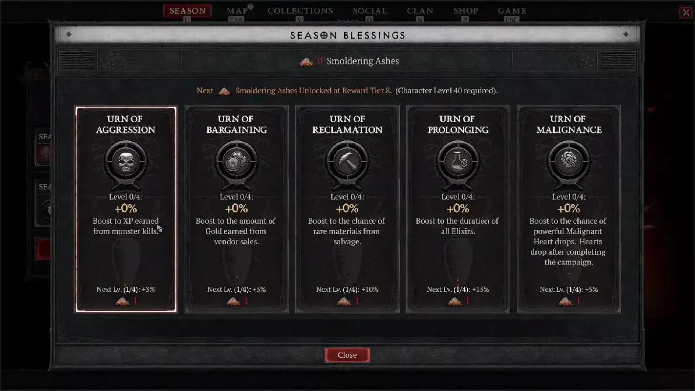 Diablo 4 Season 8 Season Blessings