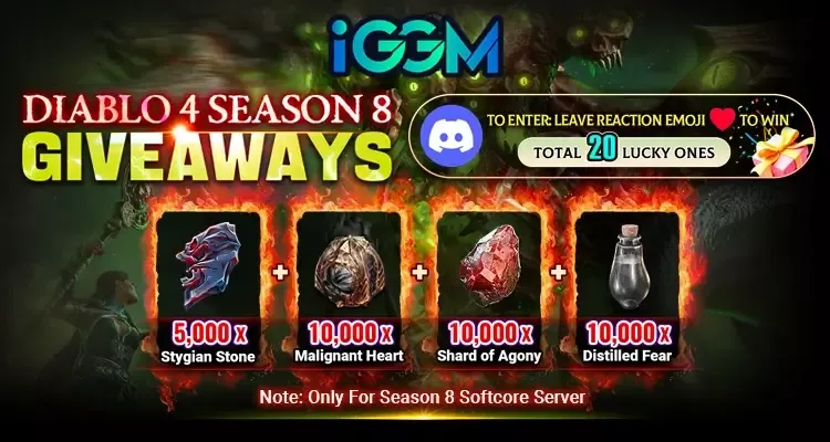 Free Diablo 4 Season 8 Items Giveaways At iGMeet Discord