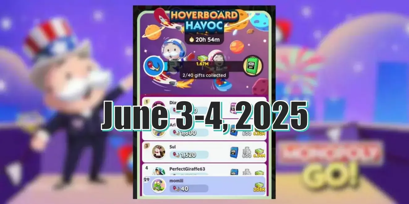 Monopoly Go Hoverboard Havoc June 3-4, 2025: How Many Fortune Clip Tokens In The Milestone?