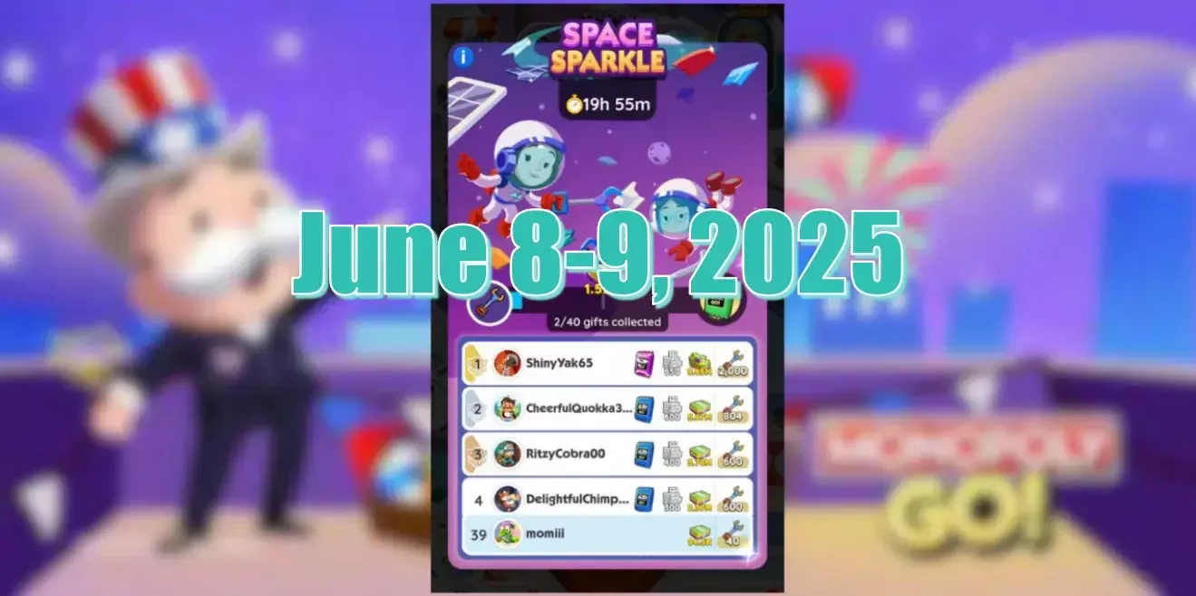 Monopoly Go June 8-9, 2025 Space Sparkle: How Many Points Can You Earn?