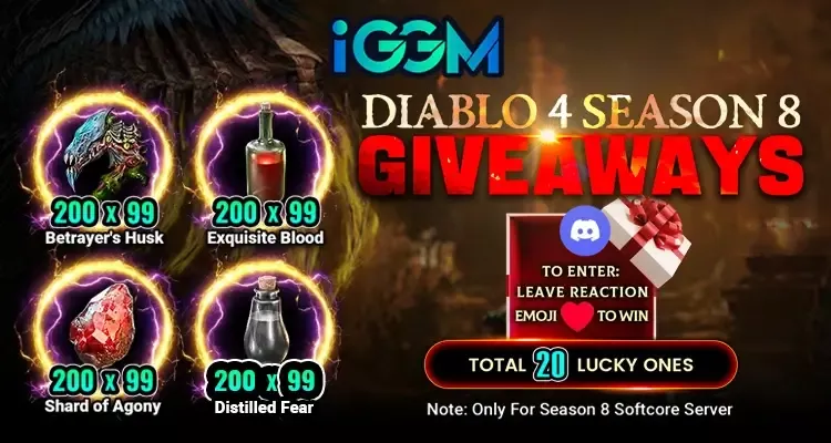 Diablo 4 Season 8 Items Free Giveaways At iGMeet Discord
