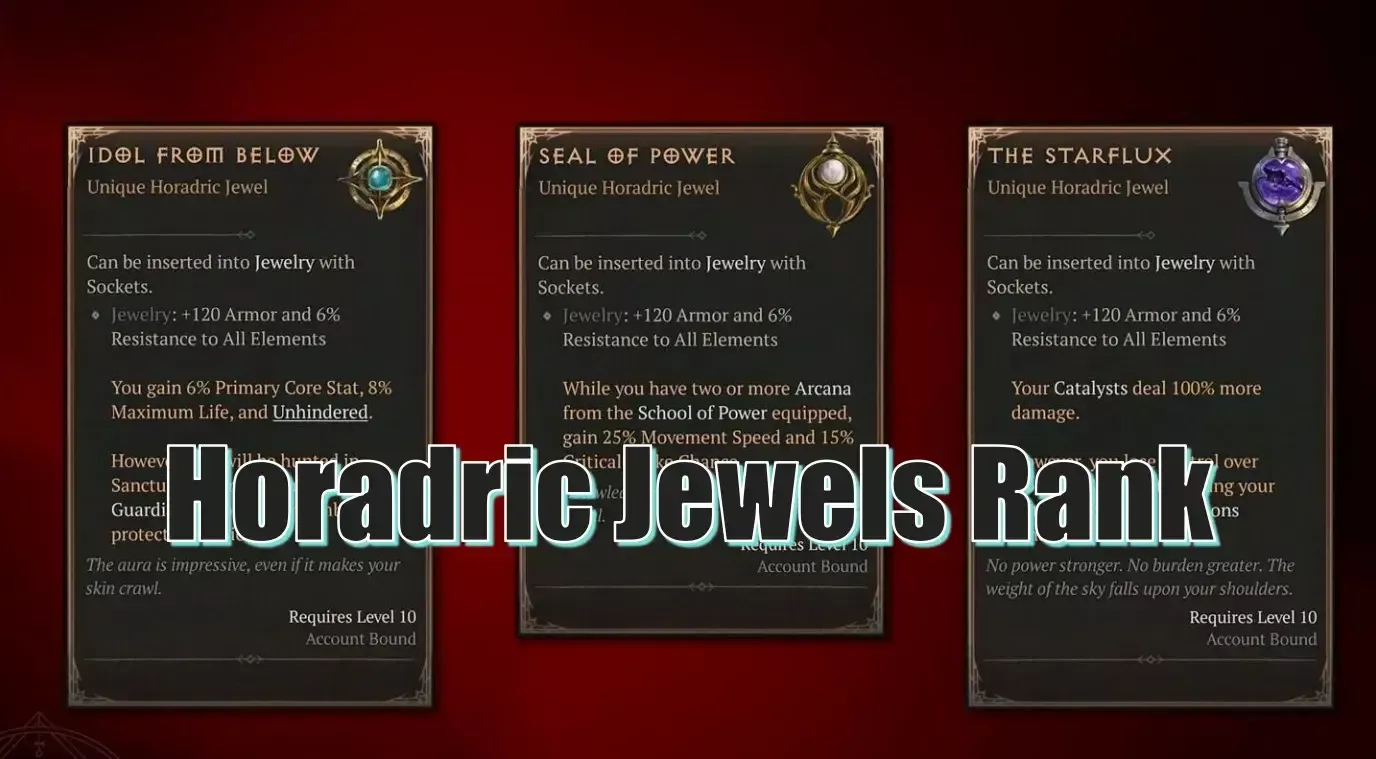 Diablo 4 Season 9 Horadric Jewels Rank: Which Of Them Are The Most Useful?