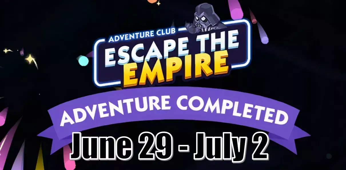 Monopoly Go Adventure Club Escape The Empire June 29 - July 2, 2025: What Rewards Will It Contain?