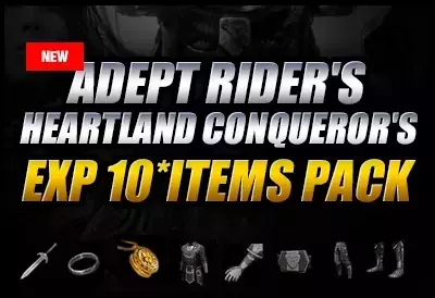 [NA]Lv.1 Adept Rider's & Heartland Conqueror's EXP 10*items Pack