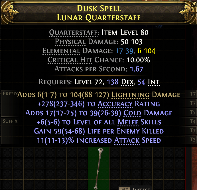 Dusk Spell Lunar Quarterstaff#889783