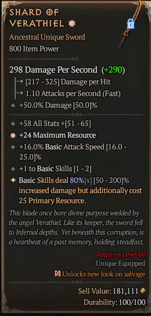 SHARD OF VERATHIEL#830844