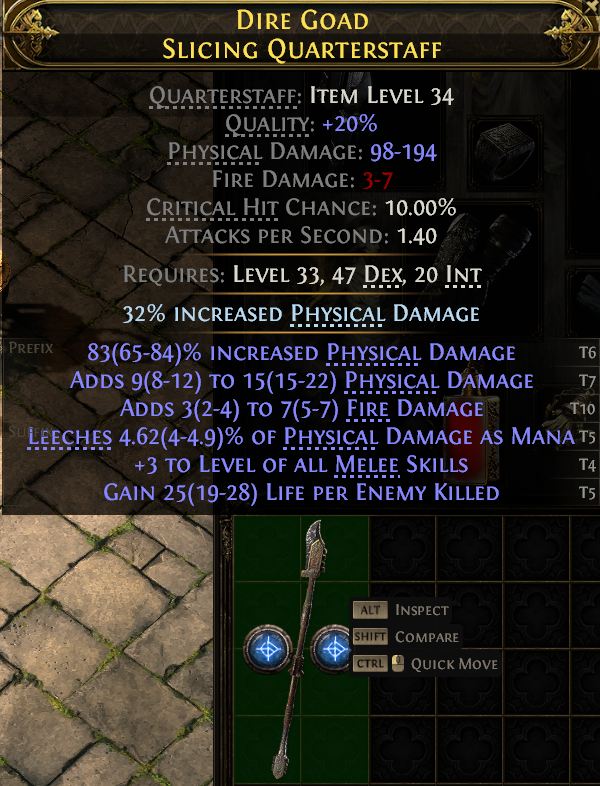Dire Goad Slicing Quarterstaff#690645
