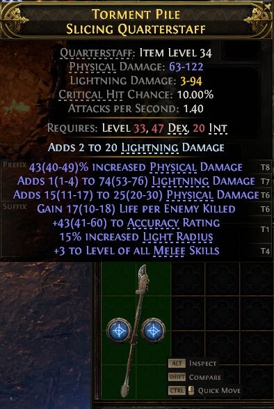 Torment Pile Slicing Quarterstaff#645411