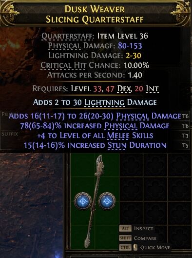Dusk Weaver Slicing Quarterstaff#265916