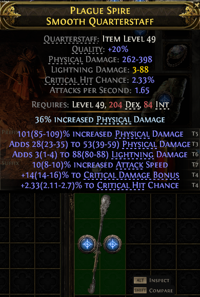 Plague Spire Smooth Quarterstaff#457998