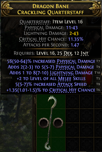 Dragon Bane Crackling Quarterstaff#342336