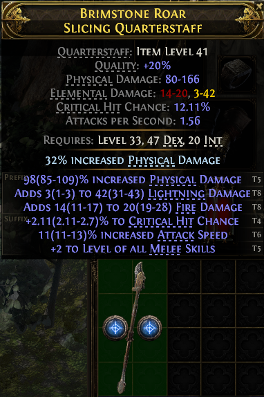 Brimstone Roar Slicing Quarterstaff#179020