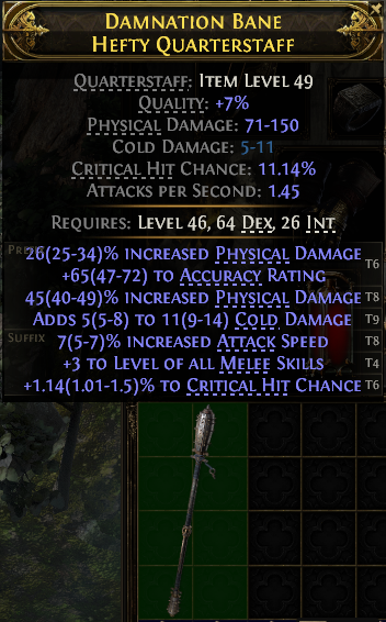 Damnation Bane Hefty Quarterstaff#964940