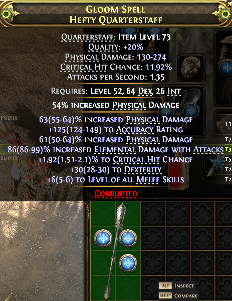 Gloom Spell Hefty Quarterstaff#766096