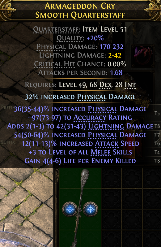 Armageddon Cry Smooth Quarterstaff#696449