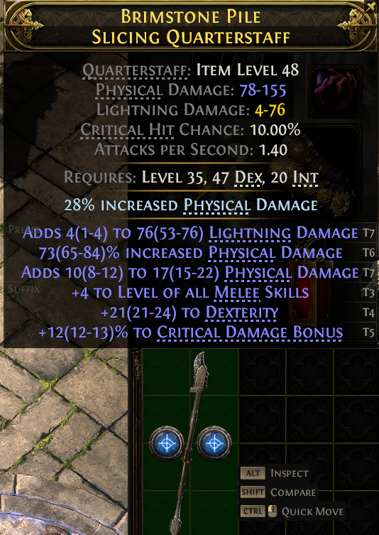 Brimstone Pile Slicing Quarterstaff#818621