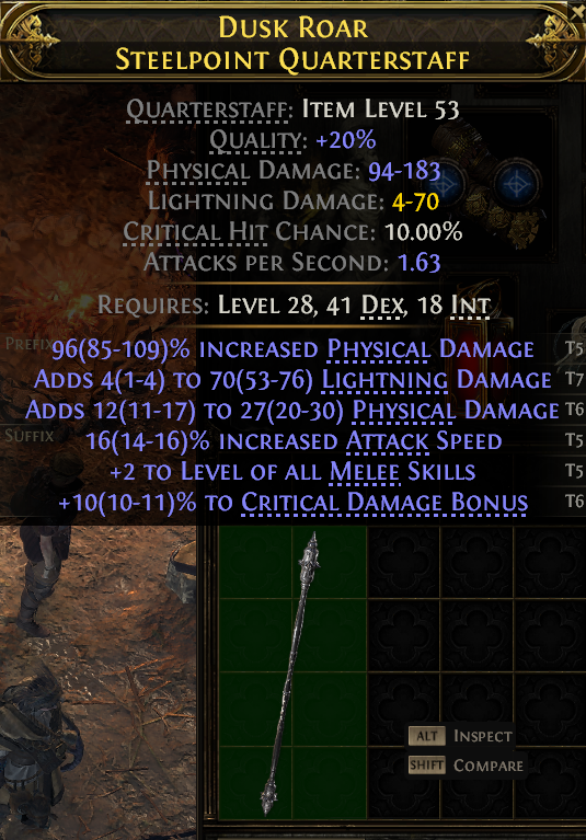 Dusk Roar Steelpoint Quarterstaff#51100