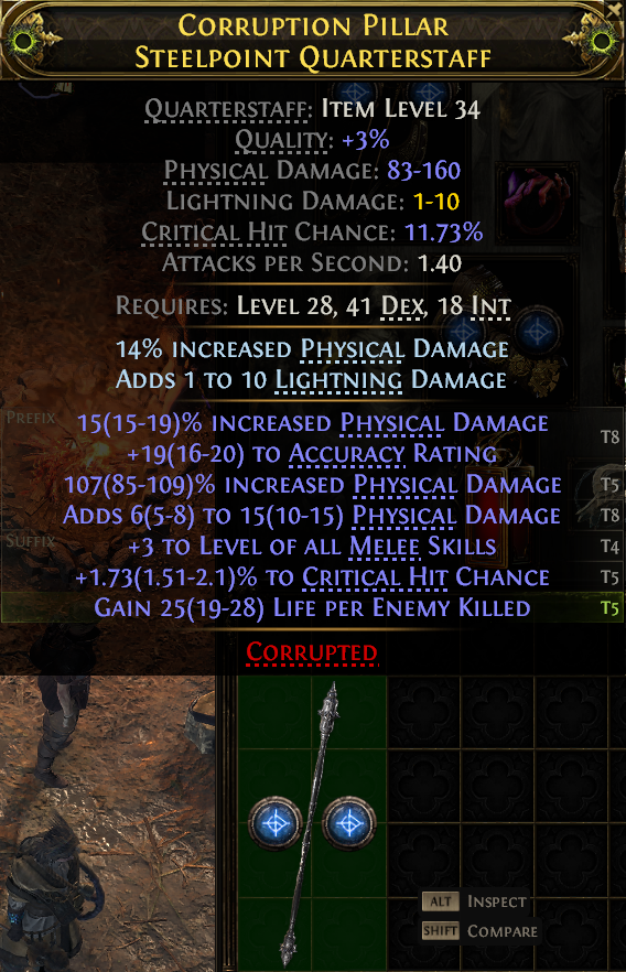 Corruption Pillar Steelpoint Quarterstaff#810962
